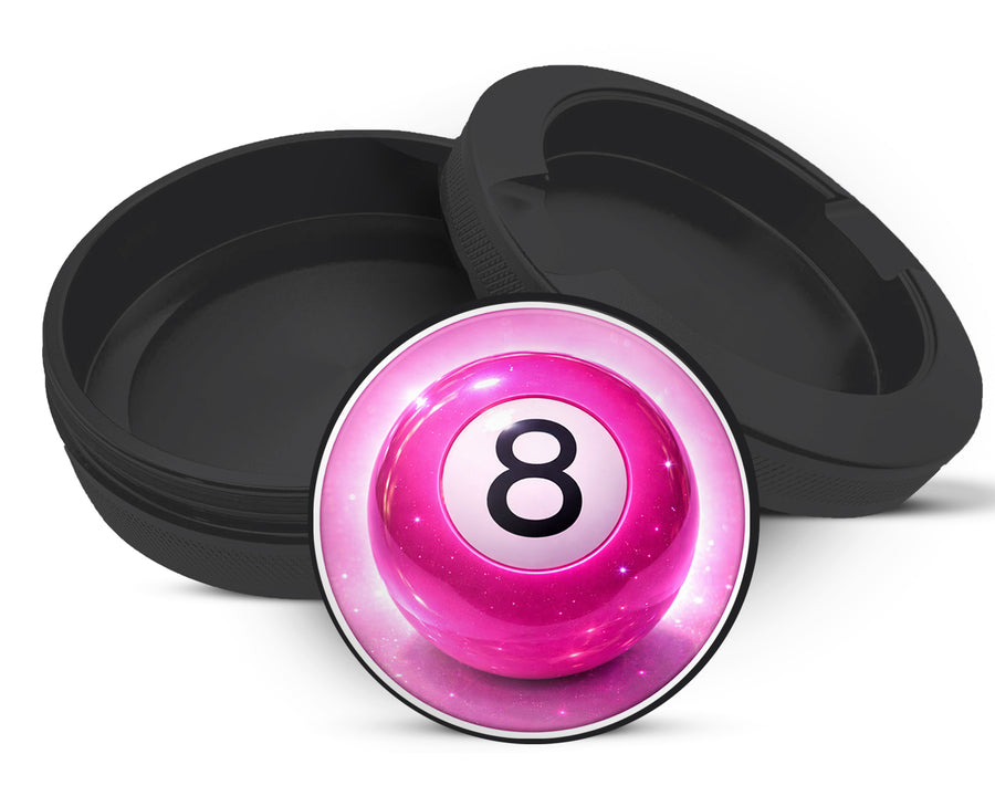 Snus Storage Case Sparkly Pink 8 Ball Cosmic Pool Aesthetic Black