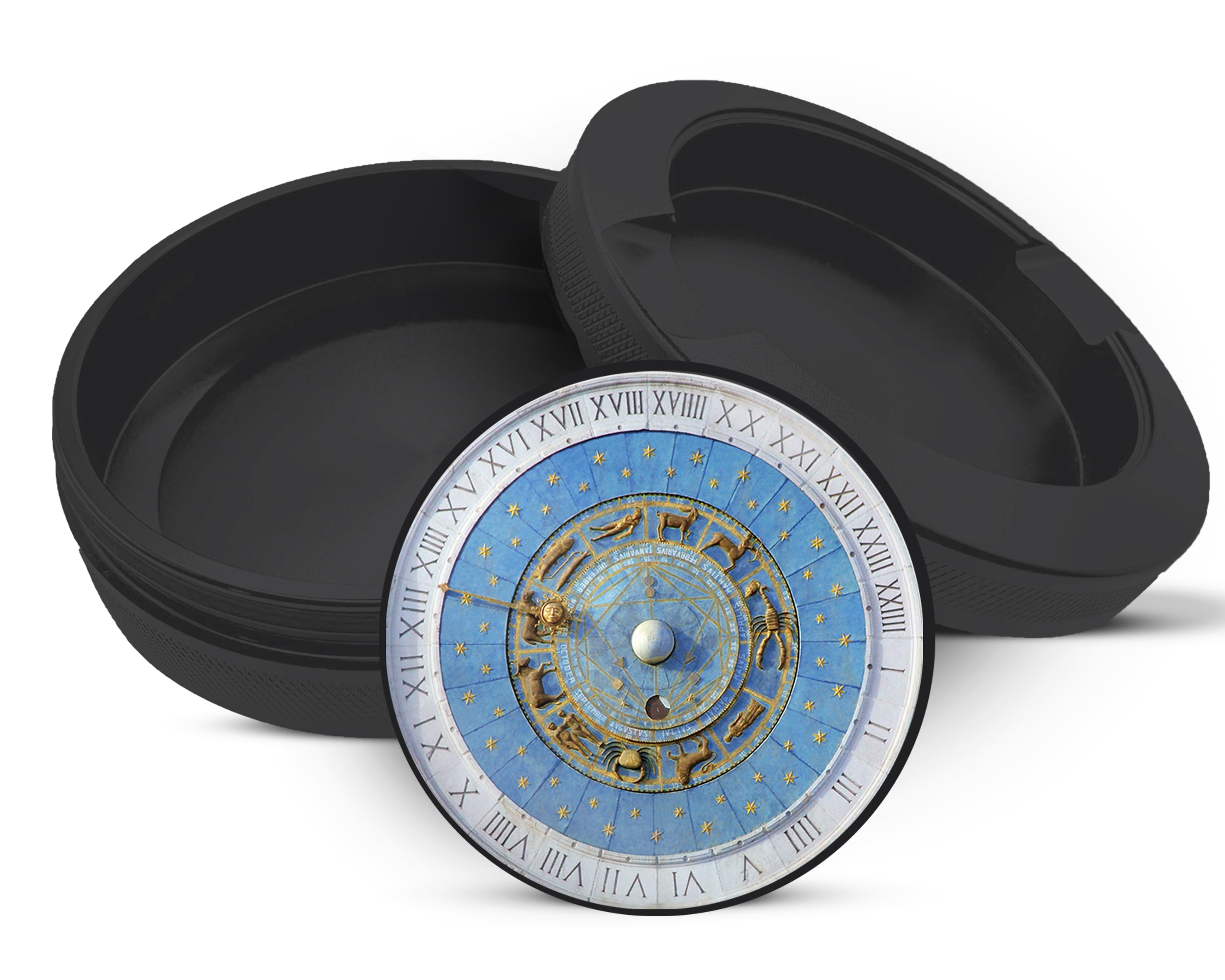 Snus Storage Case Astrological Zodiac Signs Clock Black