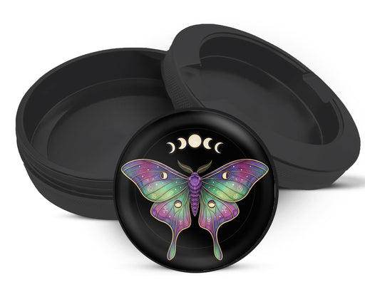 Snus Storage Case Lunar Phases Cosmic Moth Black