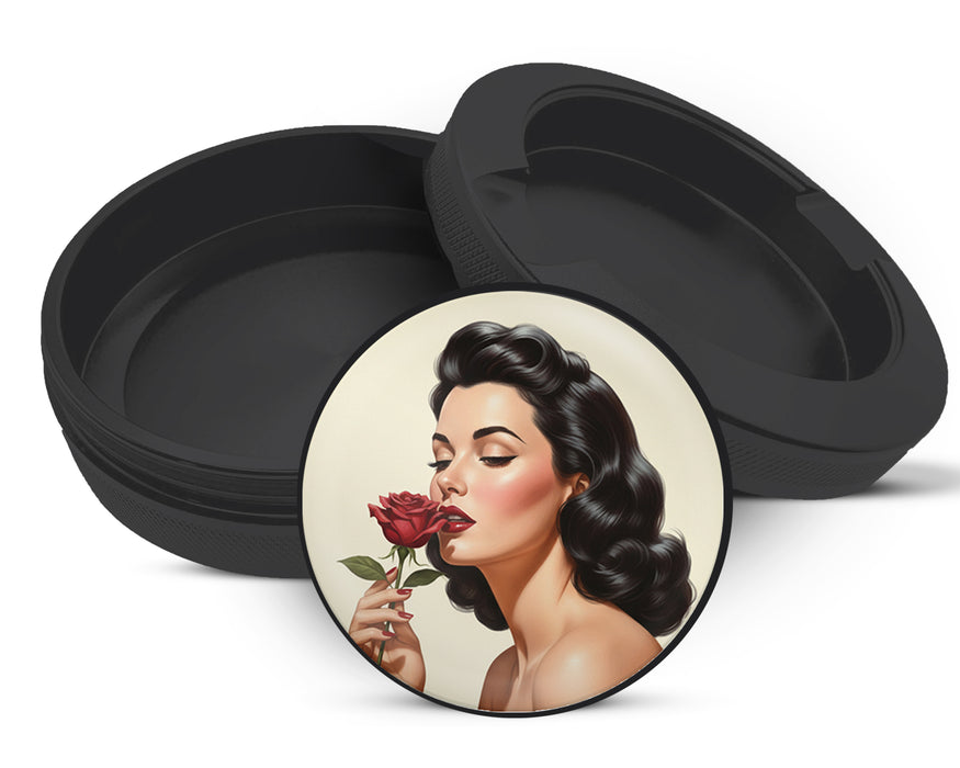 Zyn Storage Case Romantic Retro Rose Beauty Black