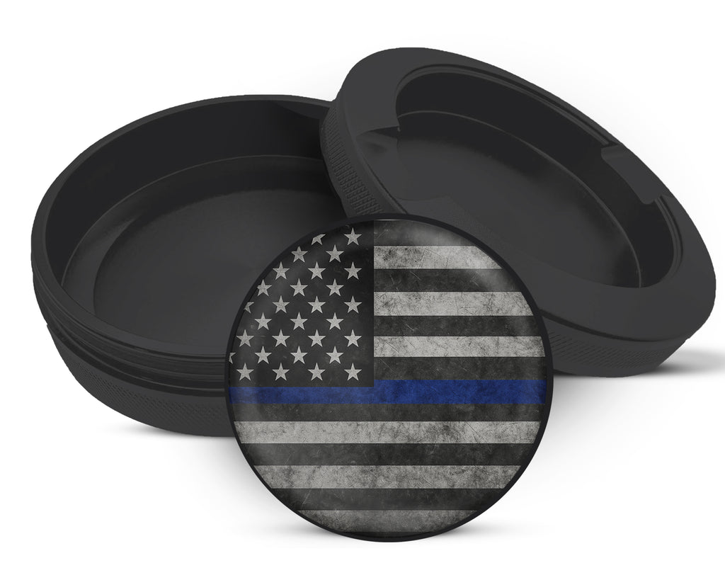 Snus Storage Case Flag Thin Blue Line Black