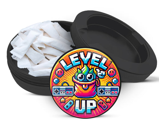 Zyn Storage Case LEVEL UP Gamer Snus Holder, 8-Bit Retro Black