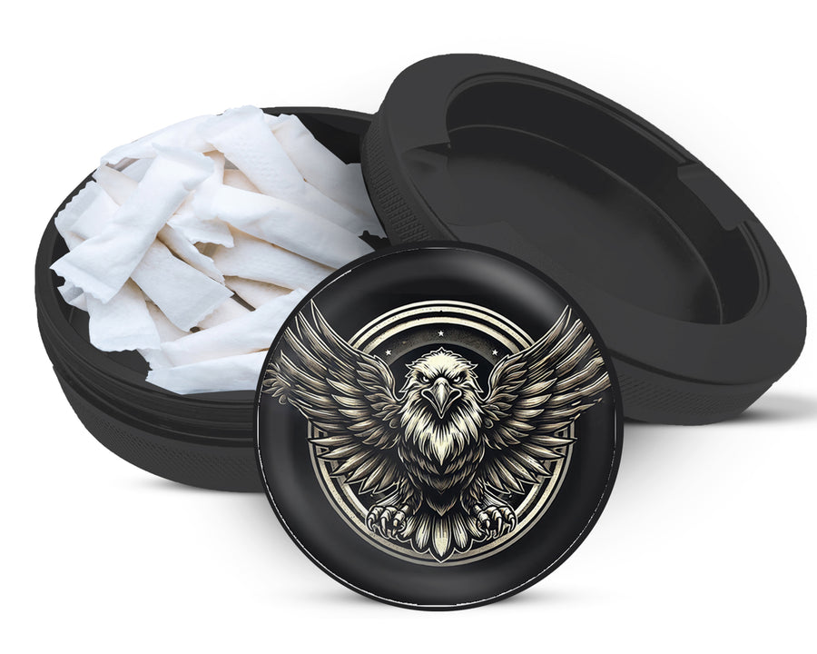Snus Storage Case Soaring Bald Eagle Black