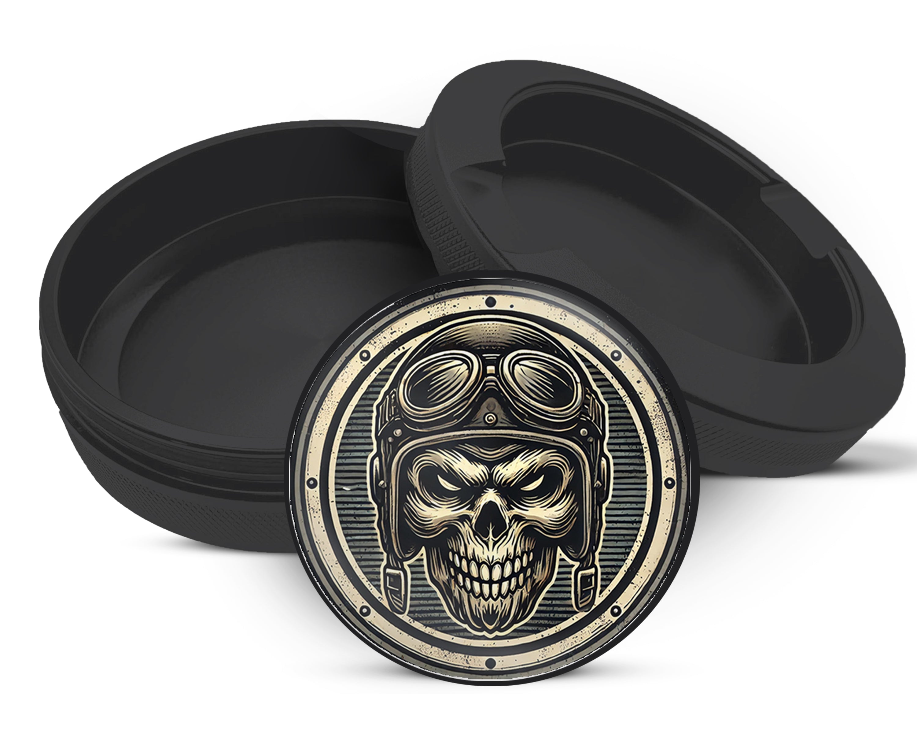Snus Storage Case Biker Skull Black