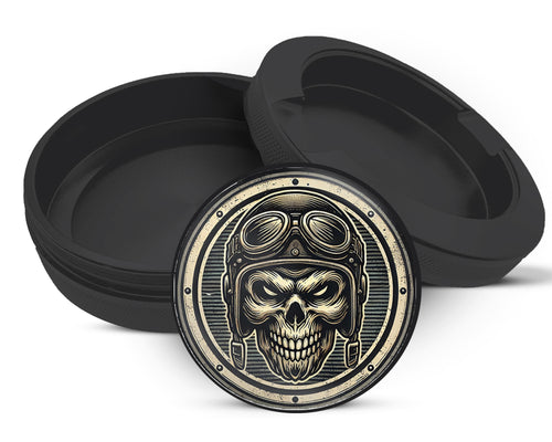 Snus Storage Case Biker Skull Black