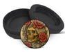 Snus Storage Case Grunge Skull and Rose Flash Art Circle Design Black