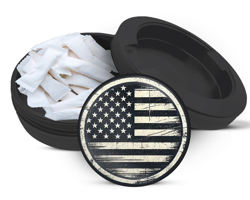 Snus Storage Case USA Flag American Flag Black