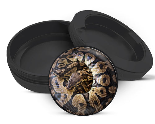 Snus Storage Case Ball Python Snake Coiled Up Black