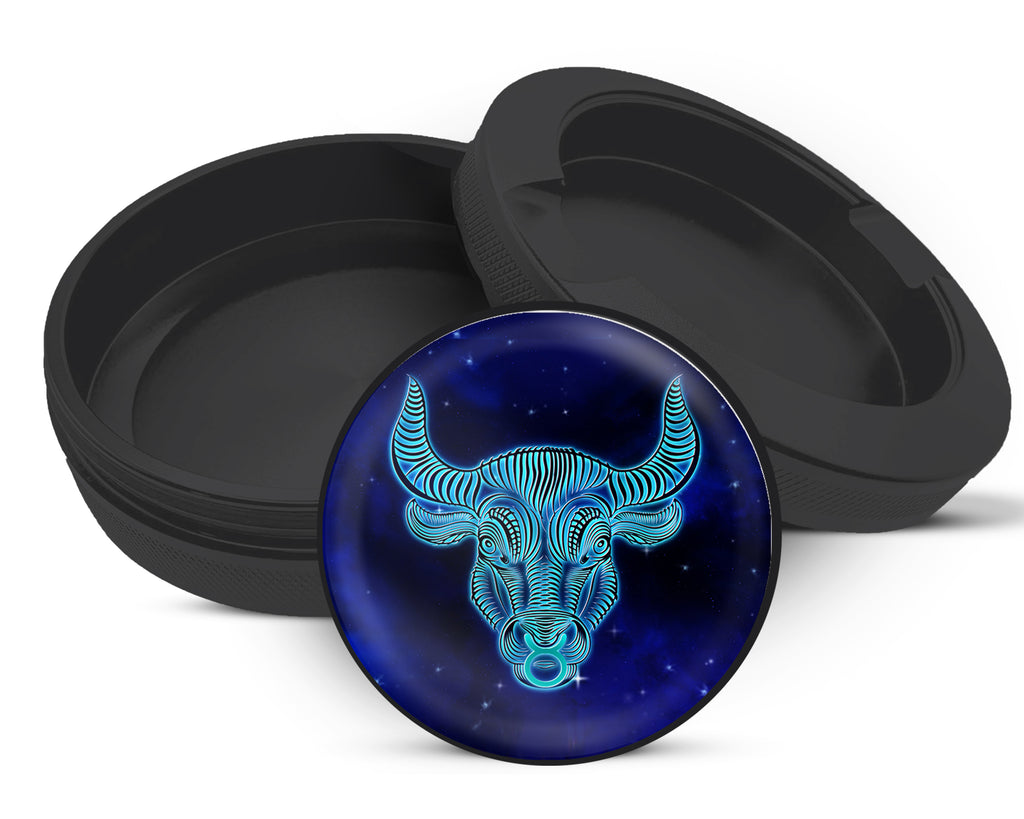 Snus Storage Case Taurus Zodiac Grinder Black