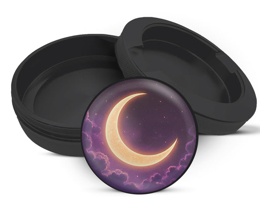 Snus Storage Case Crescent Moon in Dreamy Night Sky Black