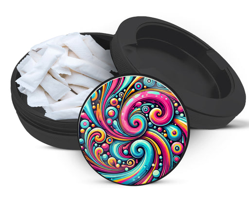 Snus Storage Case Psychedelic, Vibrant Black