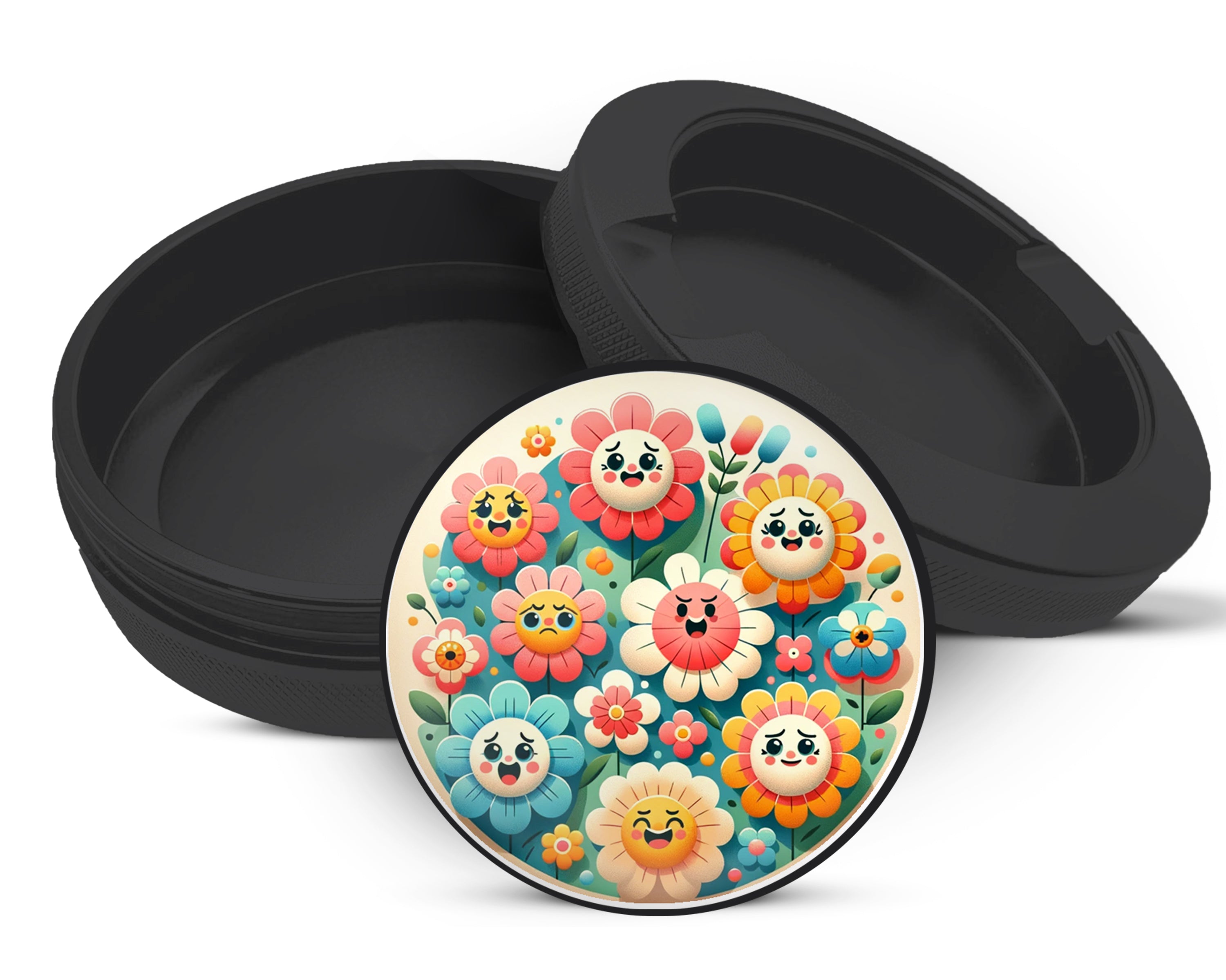Snus Storage Case Happy Flower Power Black