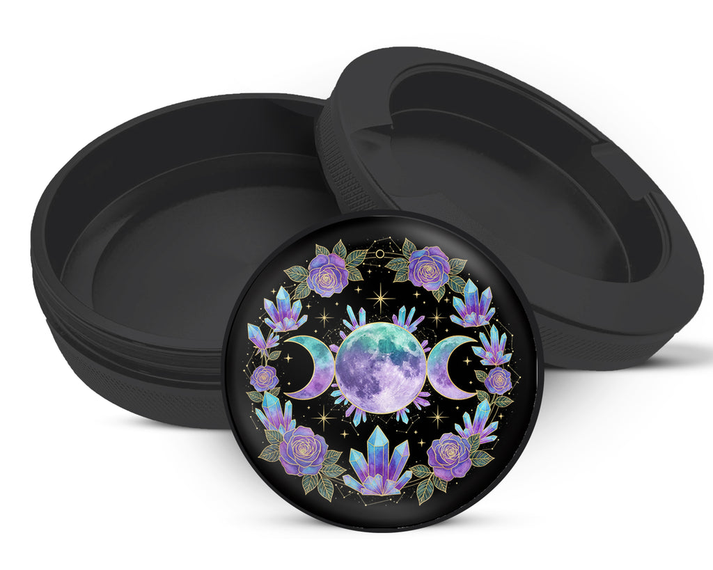 Snus Storage Case Crystal Moon Goddess Mandala Black