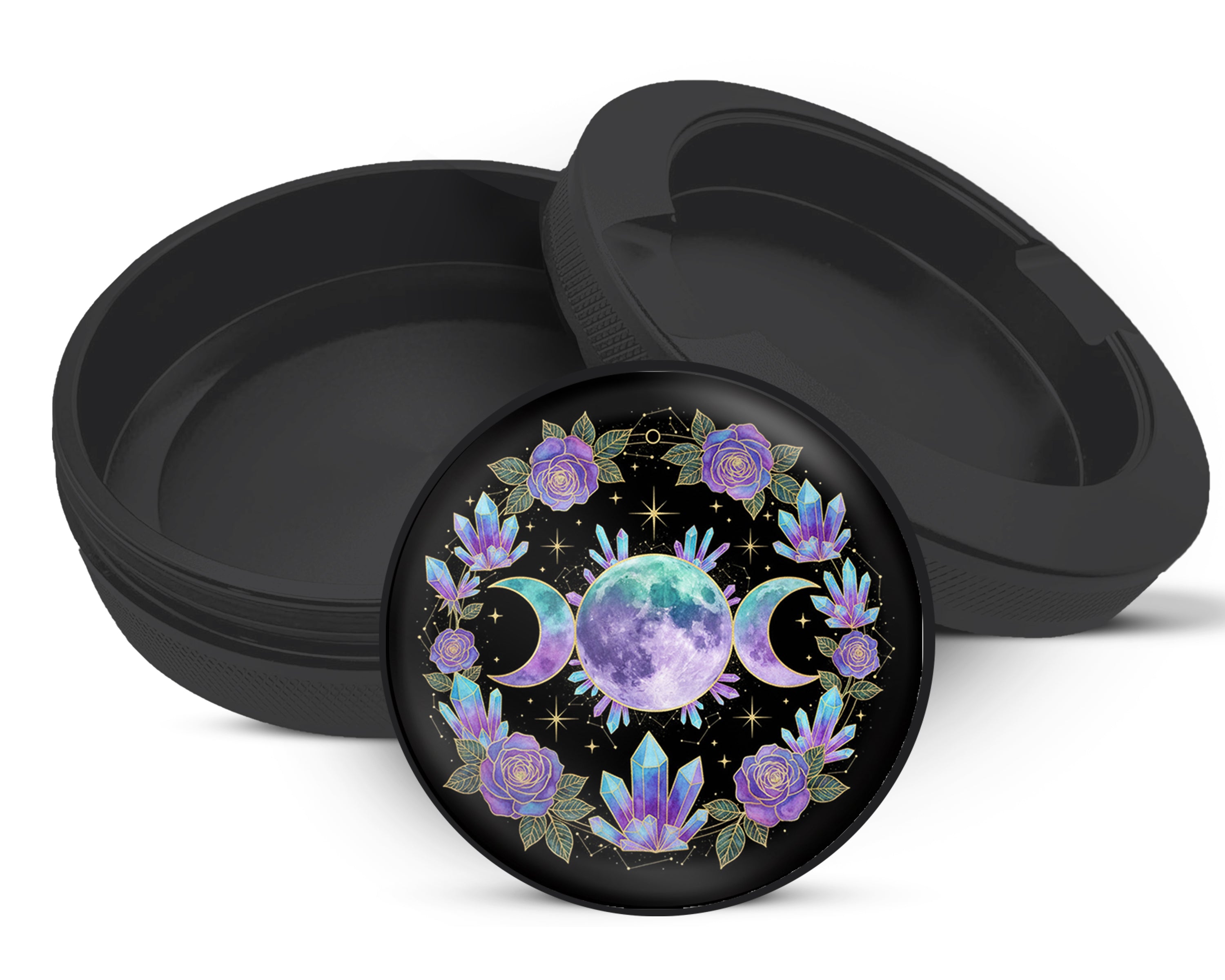 Snus Storage Case Crystal Moon Goddess Mandala Black