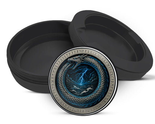 Snus Storage Case Storm Serpent Ouroboros Sigil Black