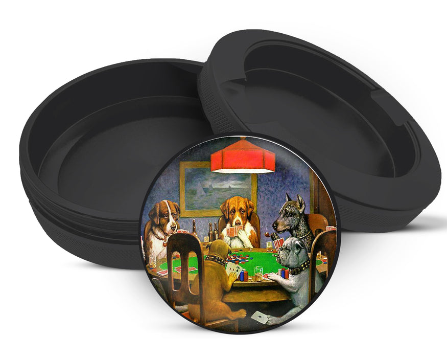 Snus Storage Case A Friend In Need, Dogs Playing Poker, by Cassius Marcellus Coolidge, Famous Artwork Black