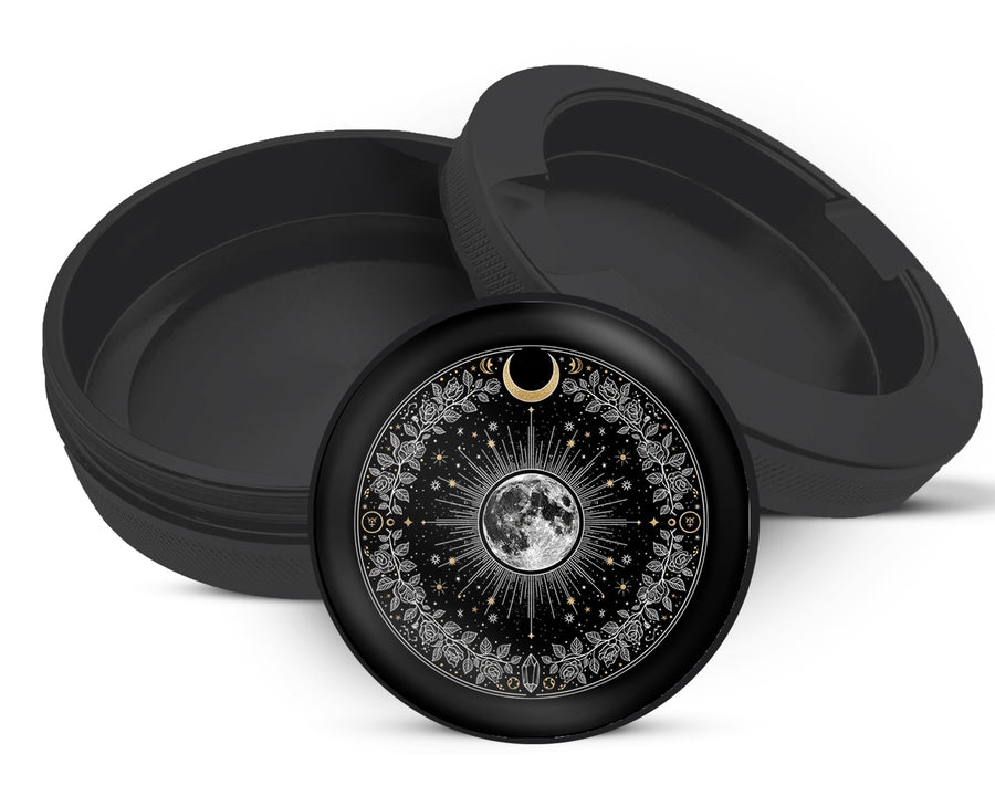 Snus Storage Case Lunar Bloom Celestial Circle Black