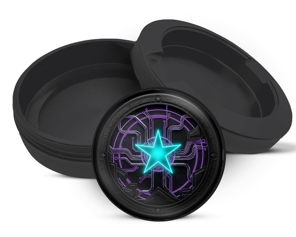 Snus Storage Case Neon Techno Star Circuit Black