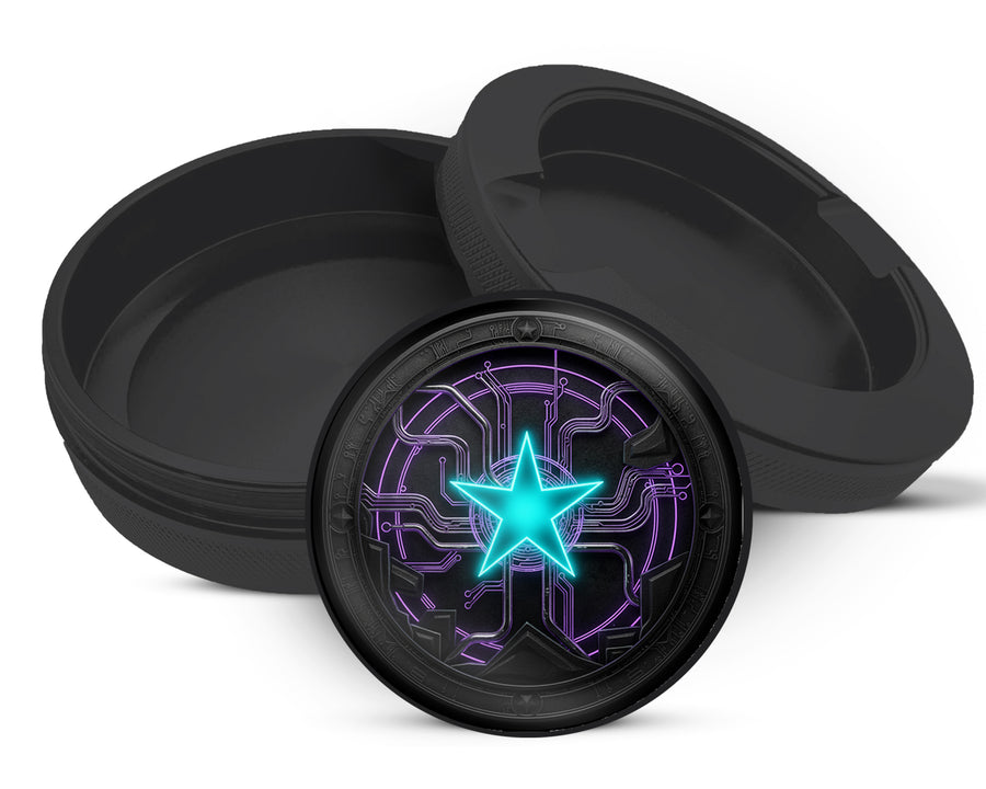 Snus Storage Case Neon Techno Star Circuit Black