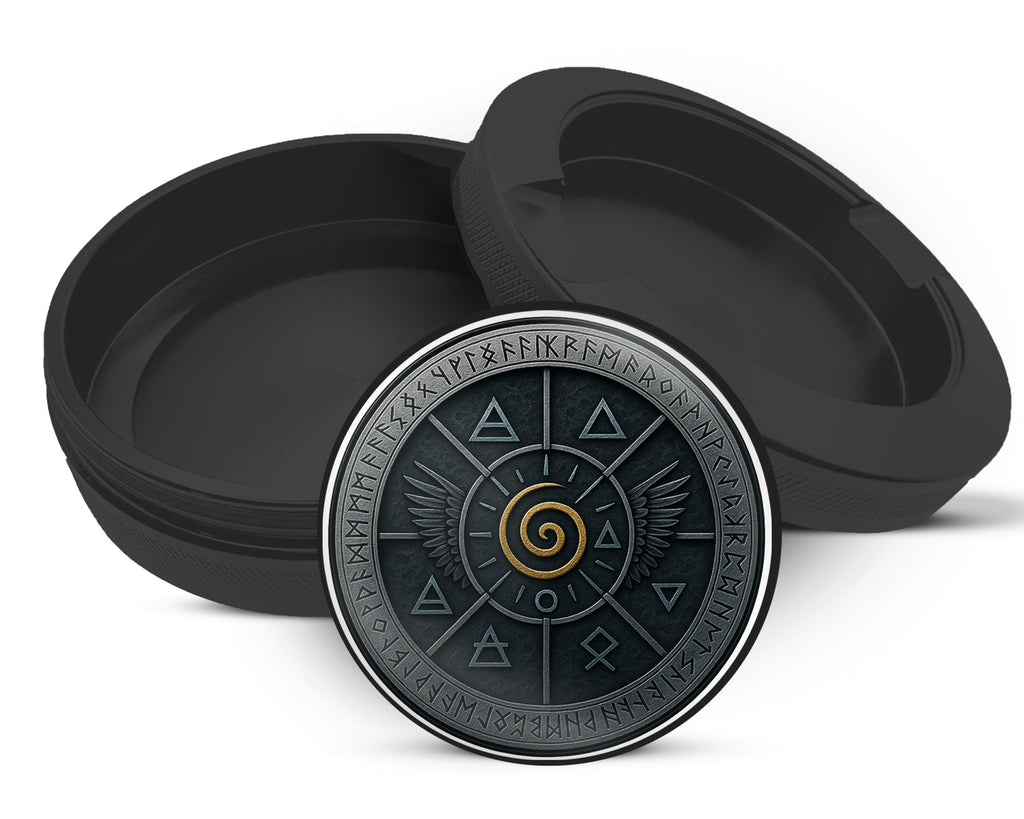 Snus Storage Case Elemental Spiral Wing Sigil Black