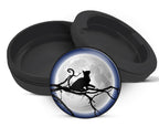 Snus Storage Case Cat With Full Moon Grinder Black