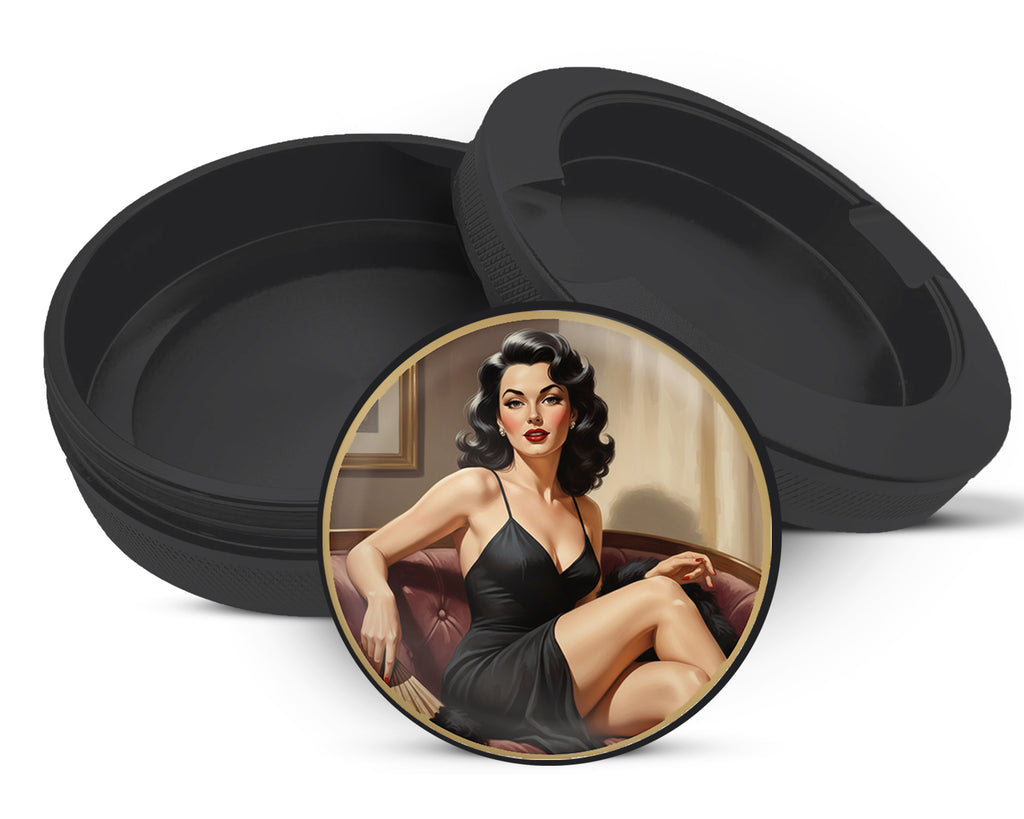 Snus Storage Case Sultry Vintage Glamour Muse Black