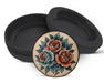 Snus Storage Case Traditional Red Rose Tattoo Design on Beige Black