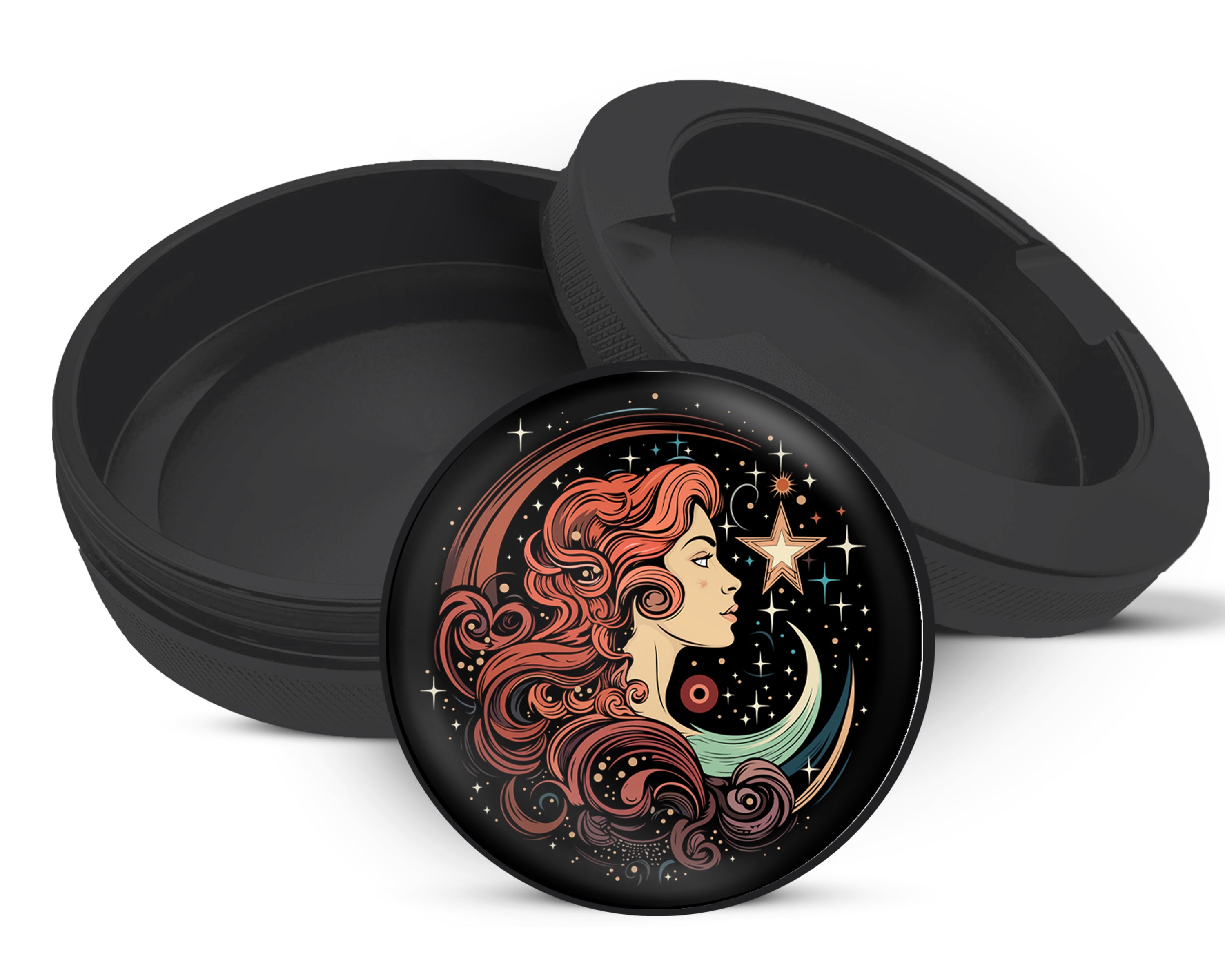 Snus Storage Case Celestial Moon Goddess Black
