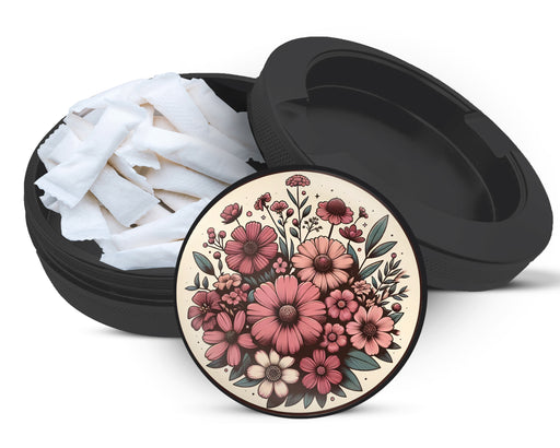 Zyn Storage Case Vintage Flowers Black