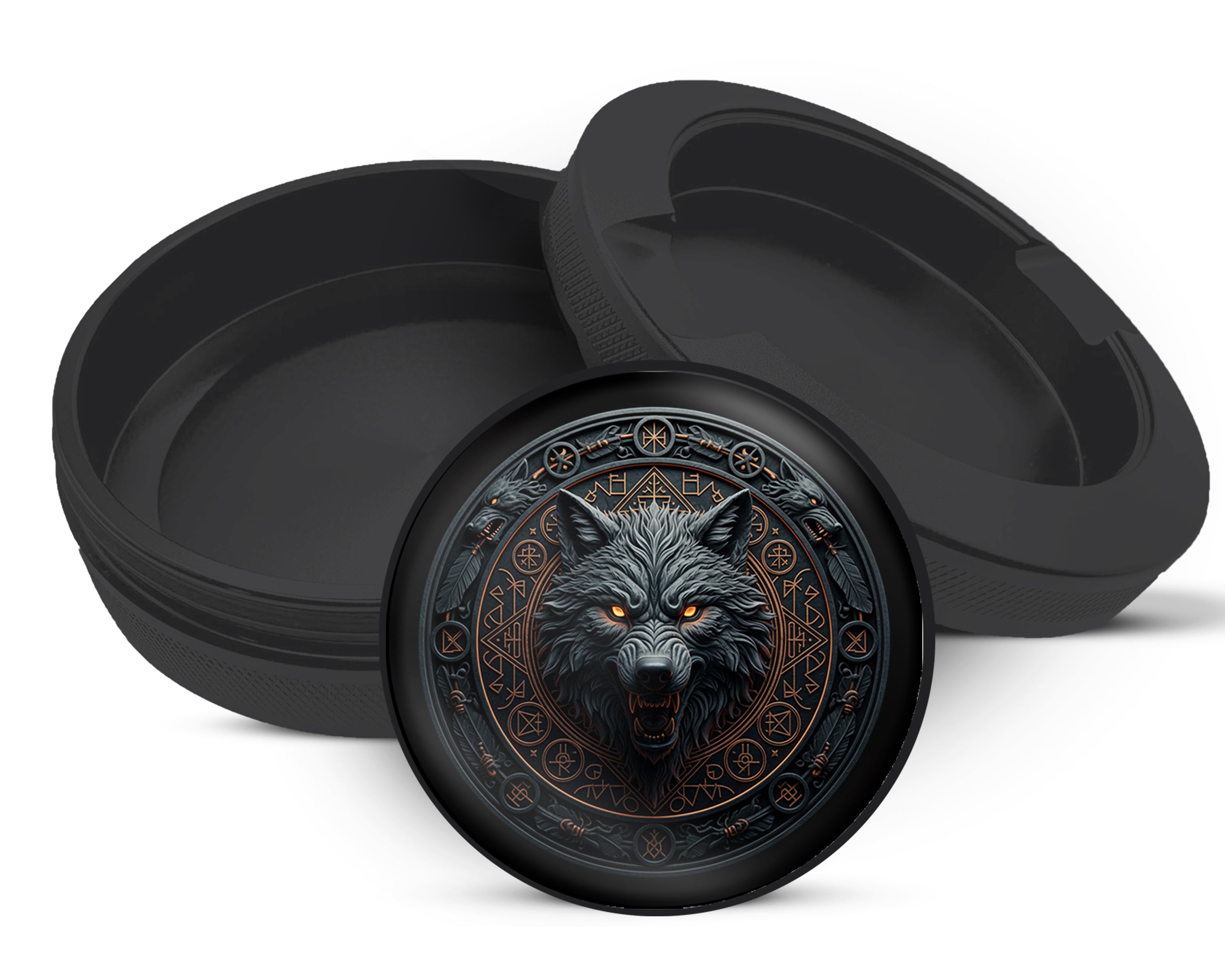 Snus Storage Case Runic Dire Wolf Emblem Black