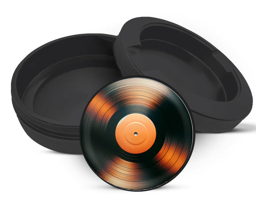 Snus Storage Case Orange Vinyl Record Black