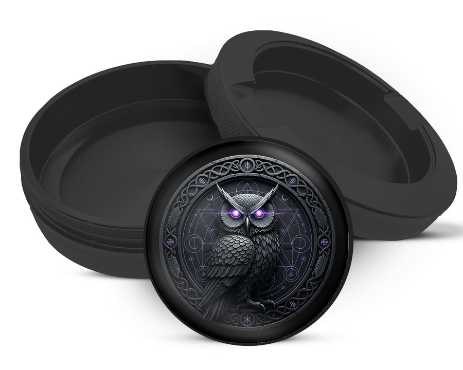 Snus Storage Case Arcane Owl Wisdom Sigil Black