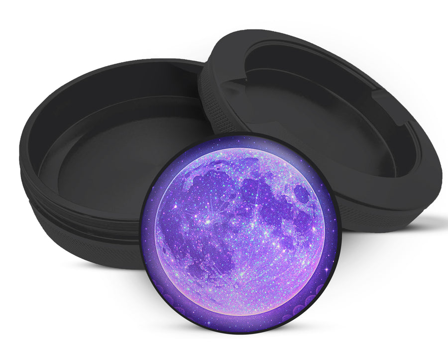 Snus Storage Case Purple Galaxy Moon with Starscape Black