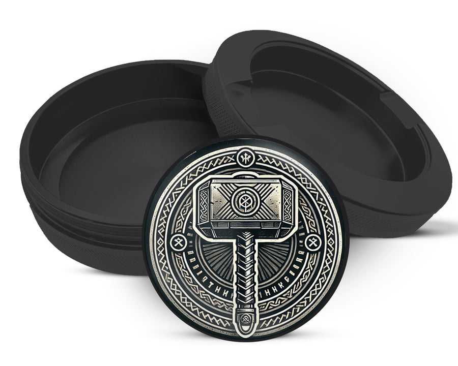 Snus Storage Case Thor's Hammer Mjolnir Black