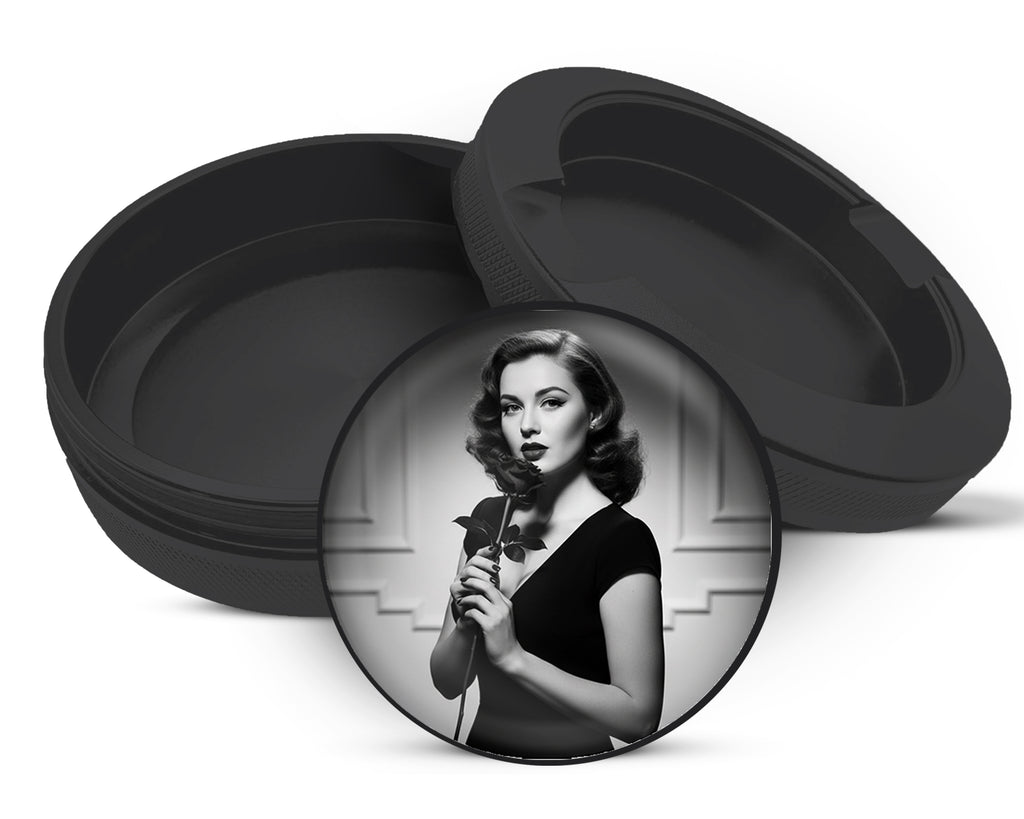 Snus Storage Case Noir Rose Vintage Elegance Black