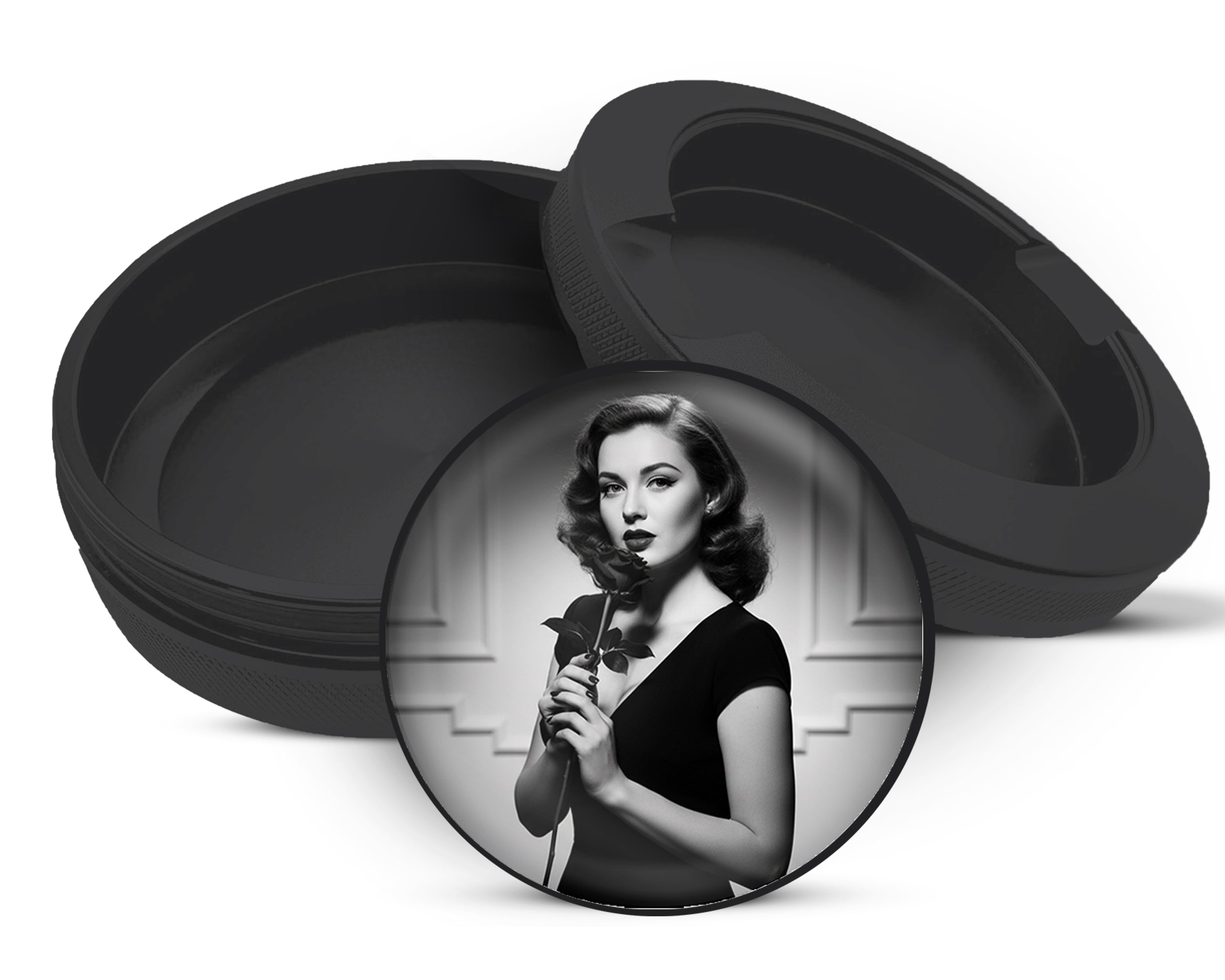 Snus Storage Case Noir Rose Vintage Elegance Black