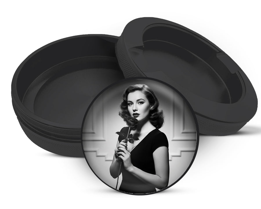 Snus Storage Case Noir Rose Vintage Elegance Black