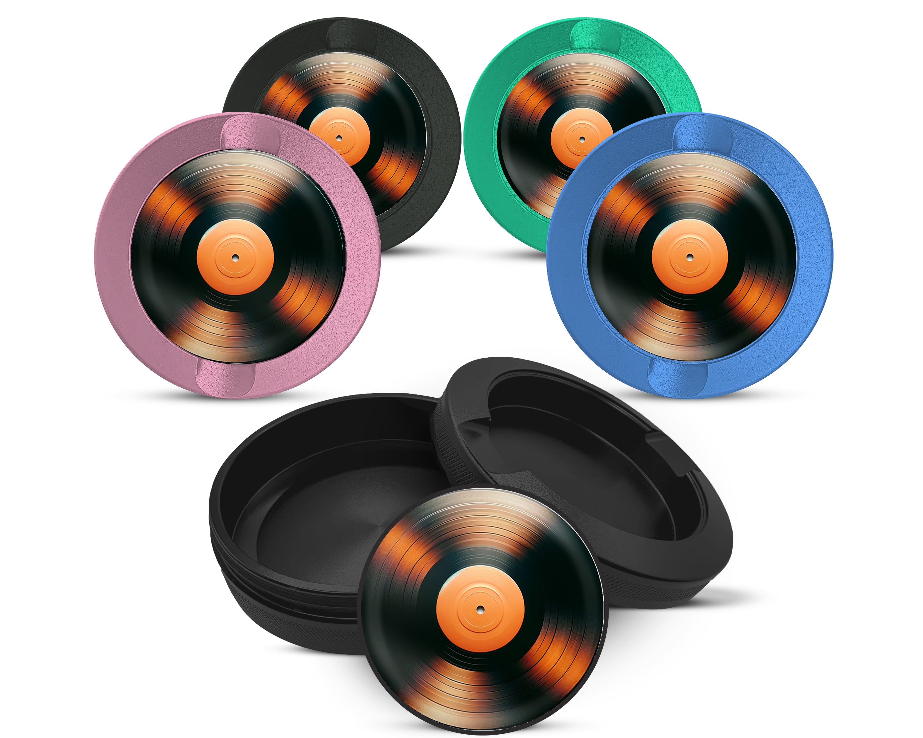 Snus Storage Case Orange Vinyl Record 
