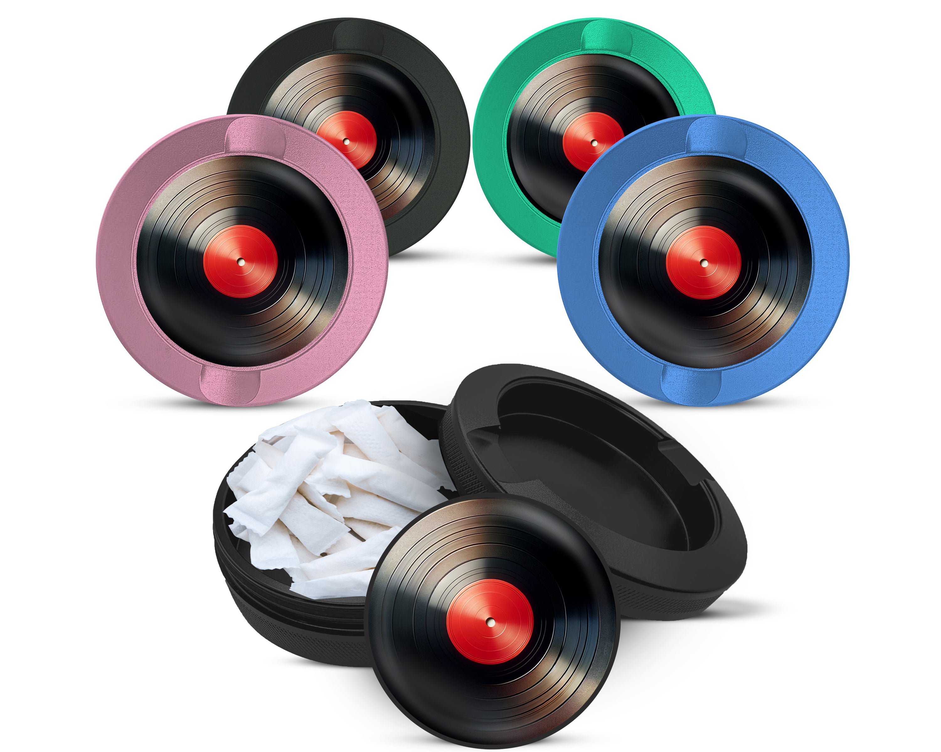 Snus Storage Case Red Vinyl Record  