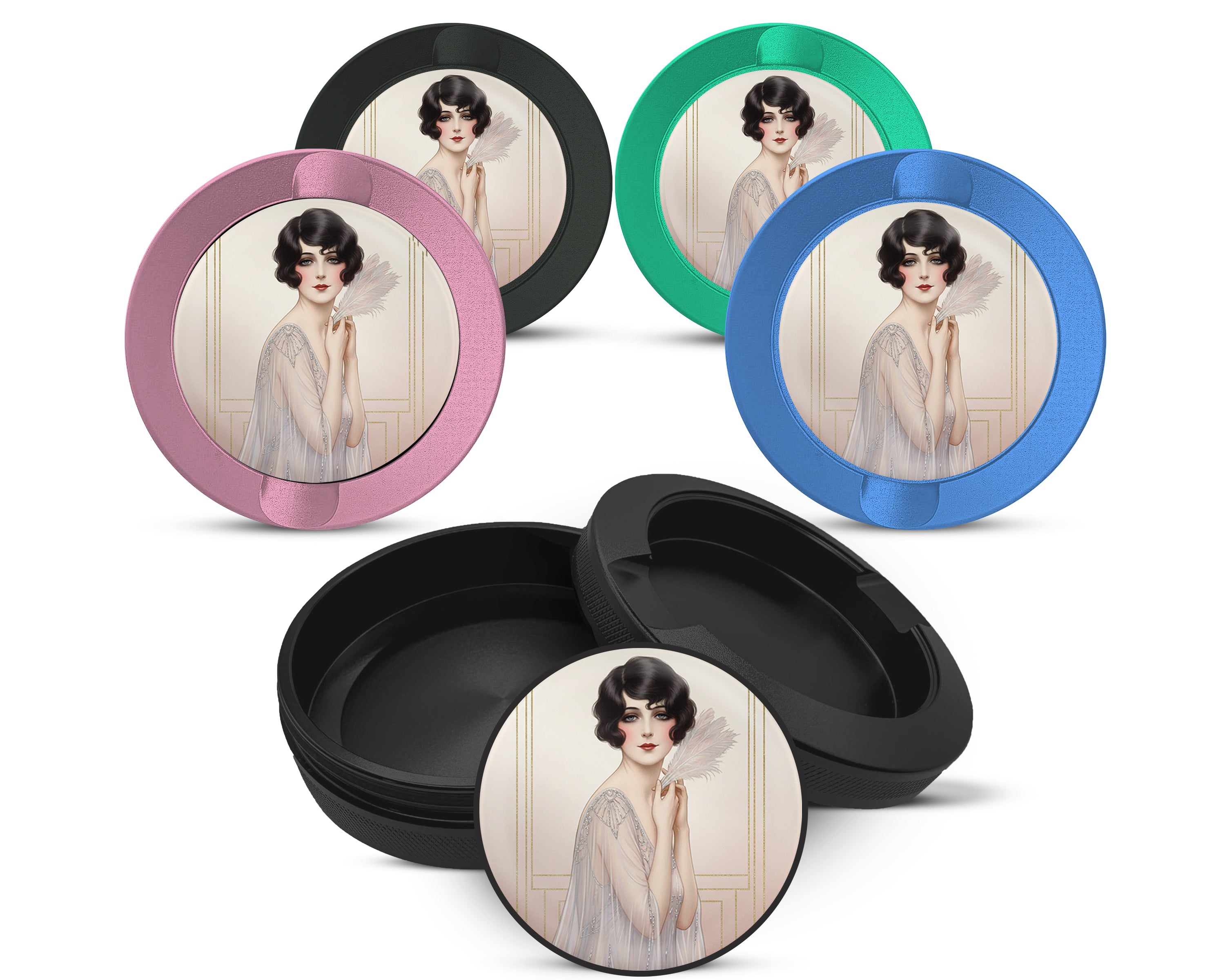 Snus Storage Case Elegant Deco Feather Muse 