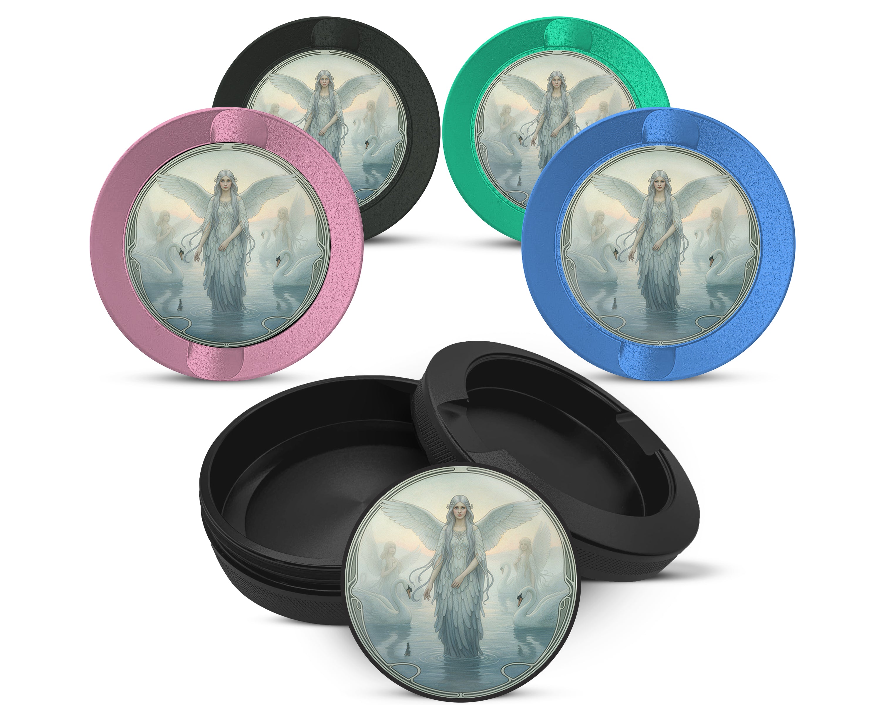 Snus Storage Case Art Nouveau Swan Angelic Vision 