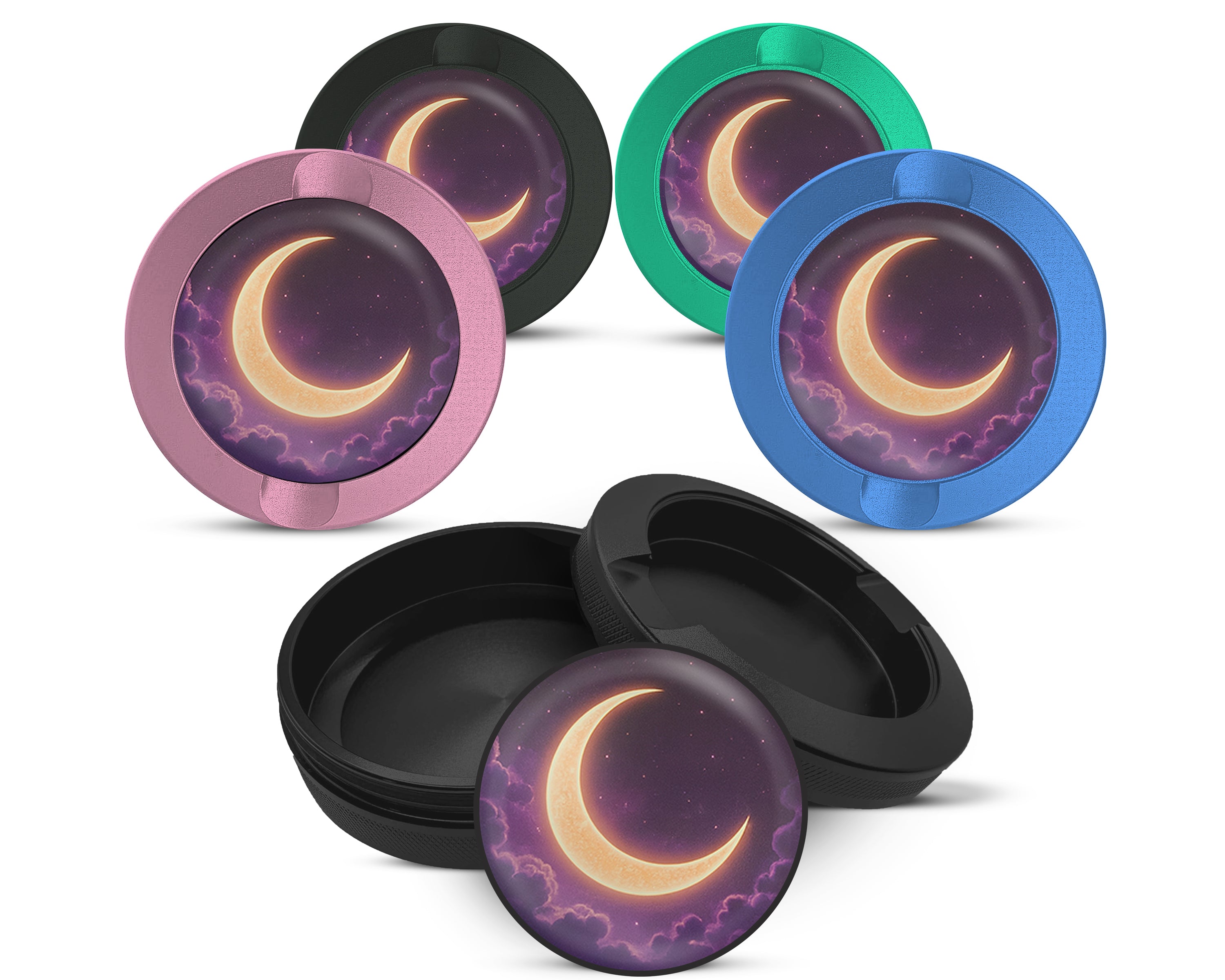 Snus Storage Case Crescent Moon in Dreamy Night Sky 