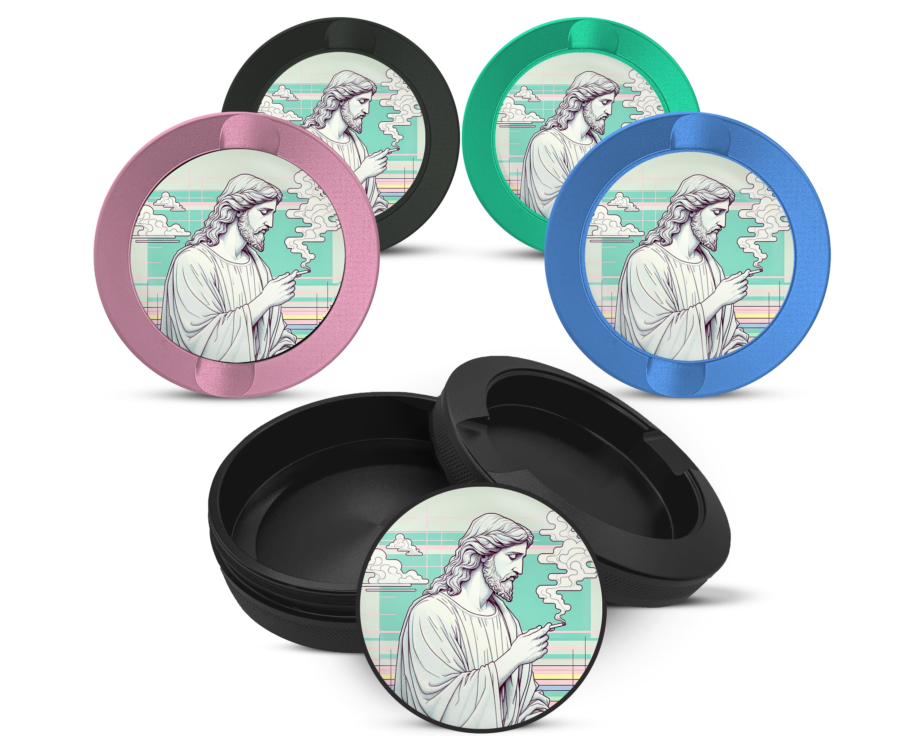 Snus Storage Case Jesus With Cig Vaporwave 