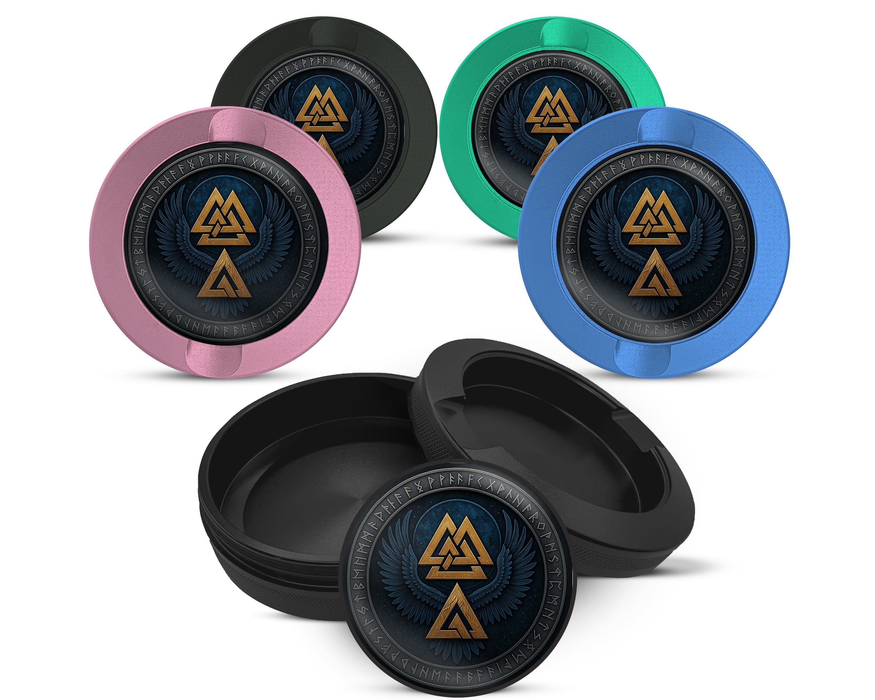 Snus Storage Case Valknut Wings Norse Emblem 