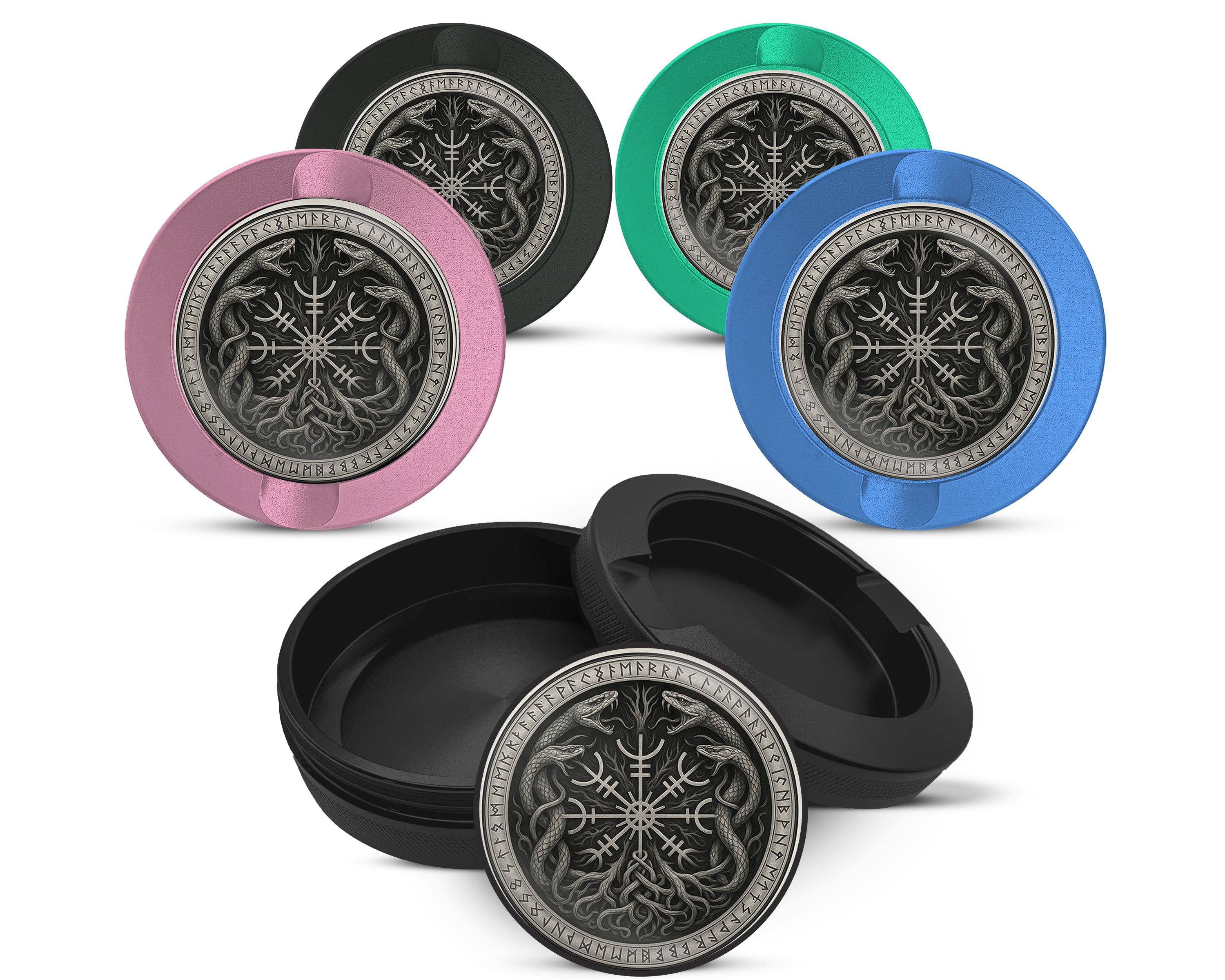 Snus Storage Case Runic Serpents Norse Sigil 