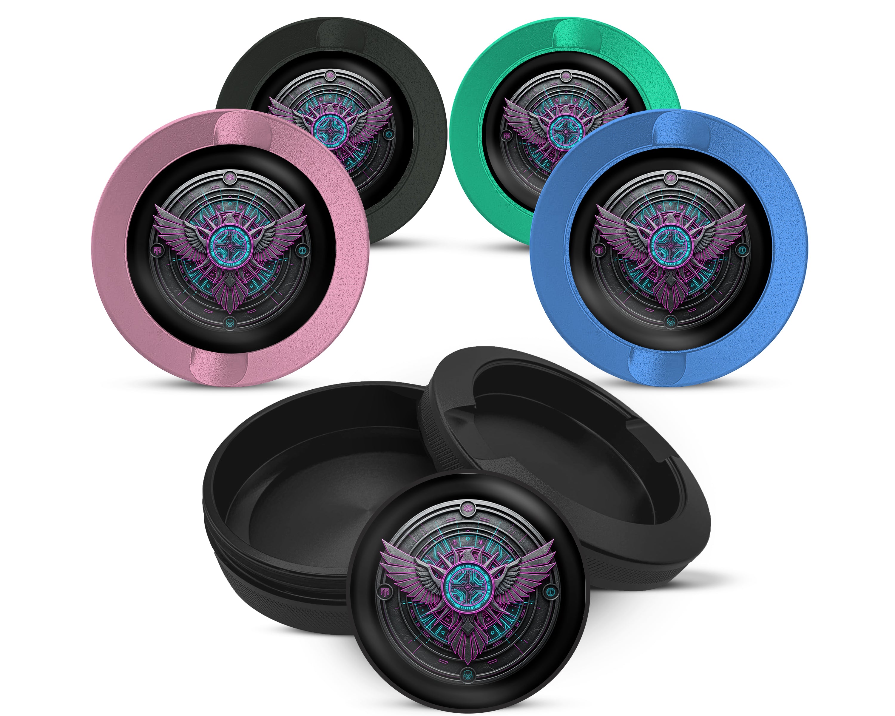 Snus Storage Case Cyberpunk Winged Circuit Emblem 