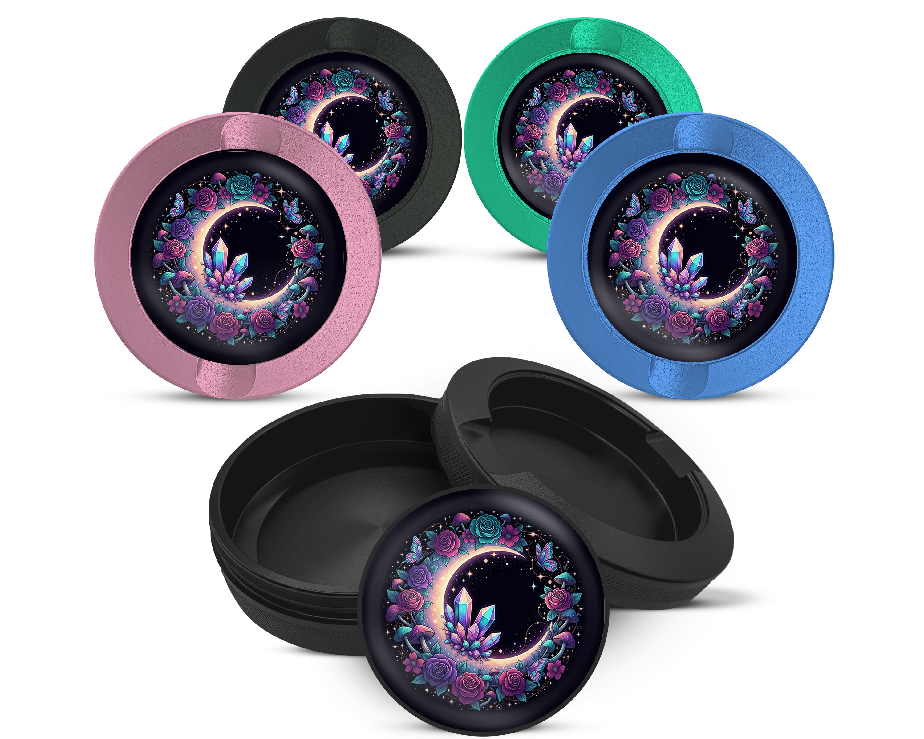 Snus Storage Case Floral Crescent Crystal Garden 