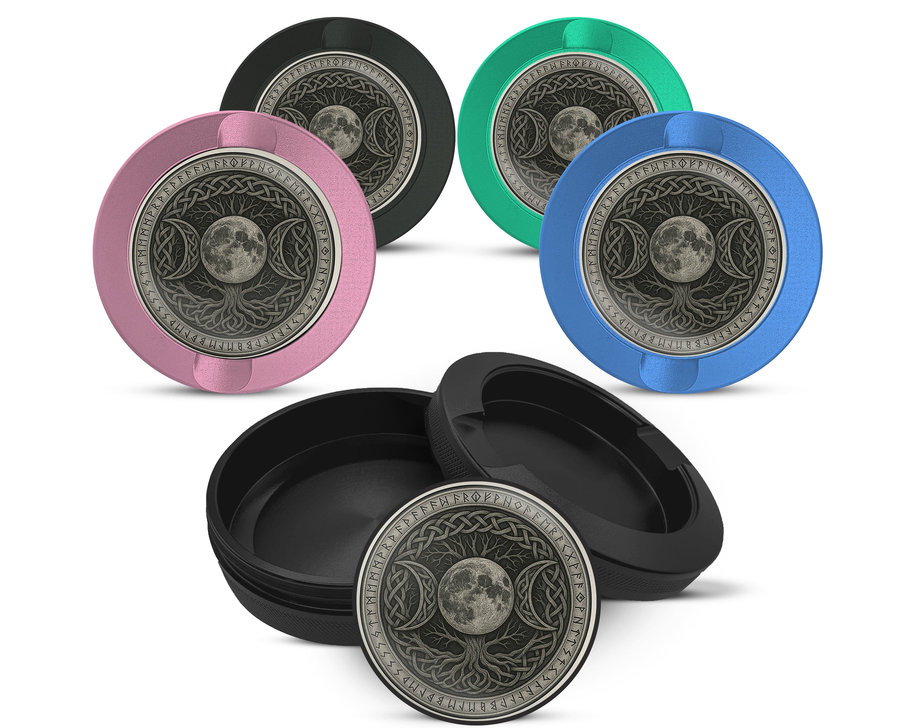 Snus Storage Case Celtic Moon Tree Sigil 