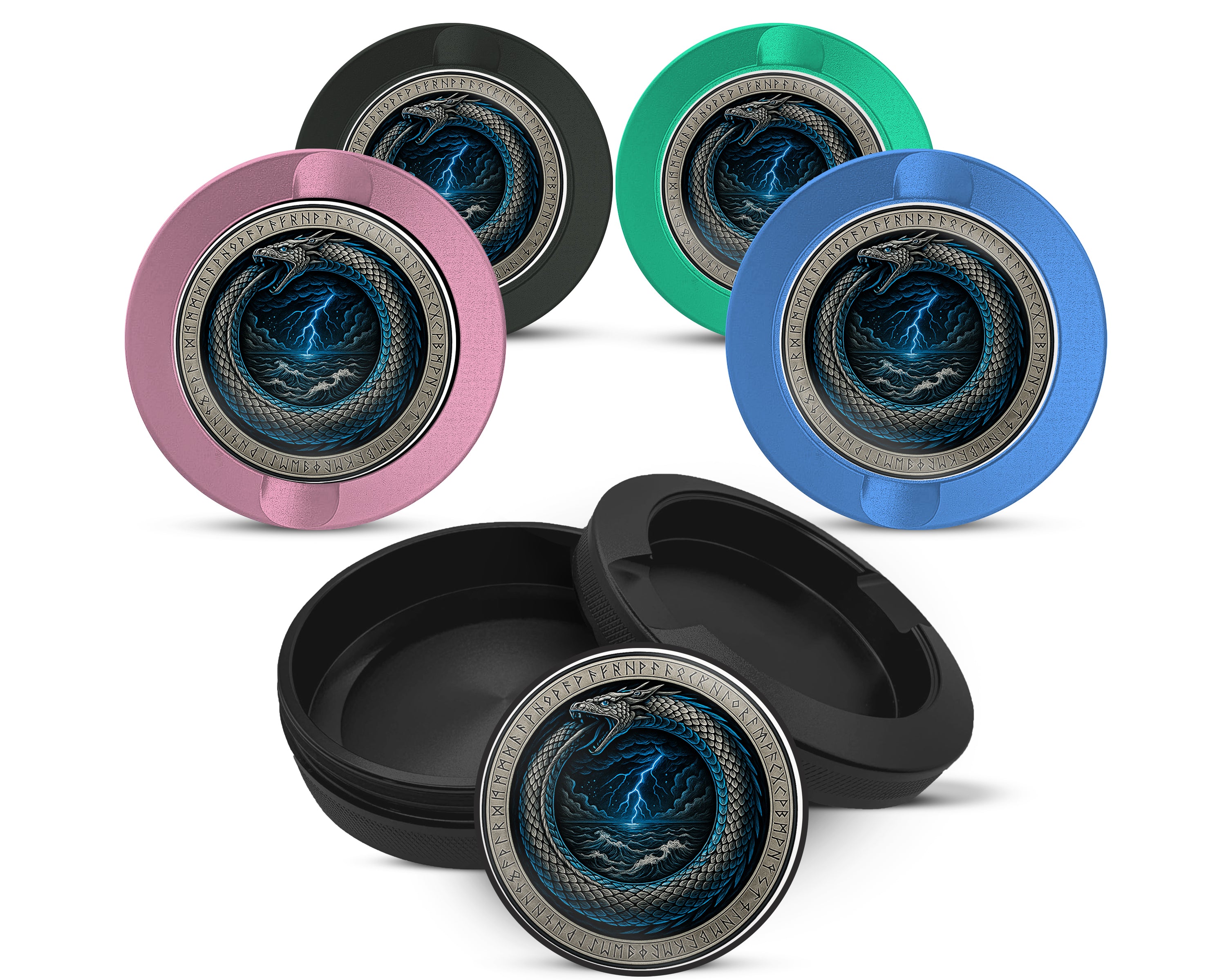 Snus Storage Case Storm Serpent Ouroboros Sigil 