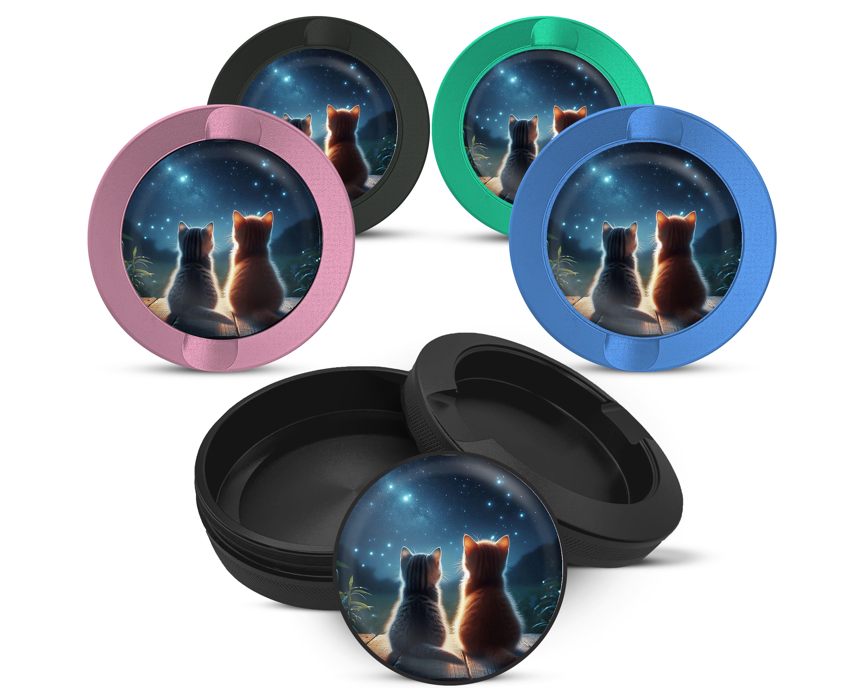 Snus Storage Case Cute Cats Staring At The Night 